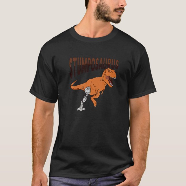 Camiseta T Rex Amputep Piada Perna Prostética Dinossauro pa (Frente)