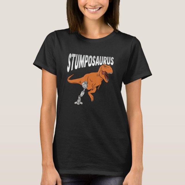 Camiseta T Rex Amputep Piada Perna Prostética Dinossauro pa (Frente)