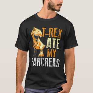 Camiseta T Rex Ate My Pancreas Diabetes Dinossauro Amantes