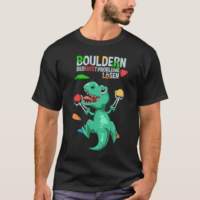 Camiseta T Rex Bouldering e Rock Escaling (Frente)