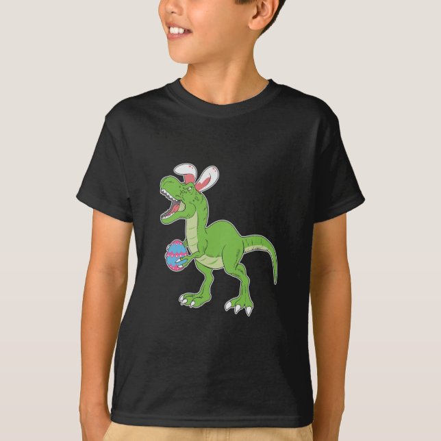 Camiseta T Rex Boys Páscoa Shirt Dinossaur Hero Gift (Frente)