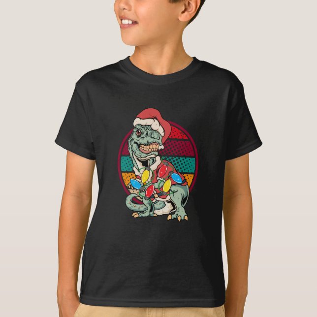 Camiseta t-rex christmas tree (Frente)