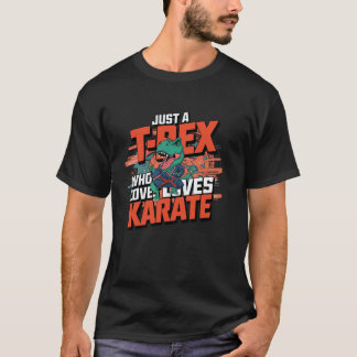 Camiseta T-Rex Clássico Que Ama Karatê