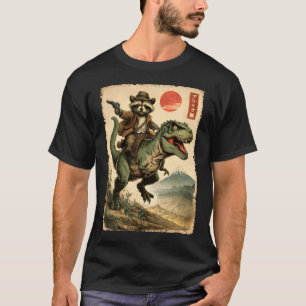 Camiseta T-Rex com Arte Japonesa Vintage e Guaxini
