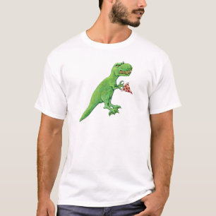 Camiseta T-Rex com pizza