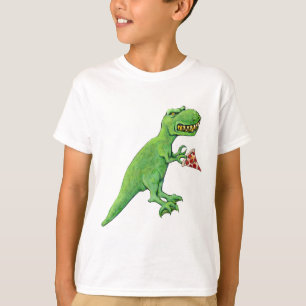 Camiseta T-Rex com pizza