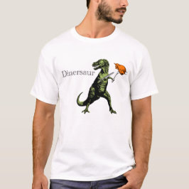 Camiseta T-Rex come a galinha com faca & forquilha: Um