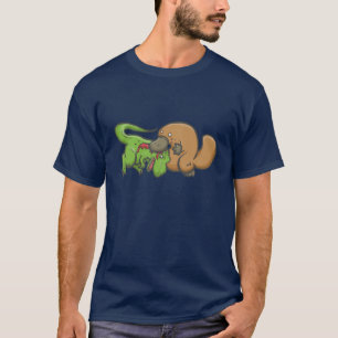 Camiseta T-rex contra Platypus