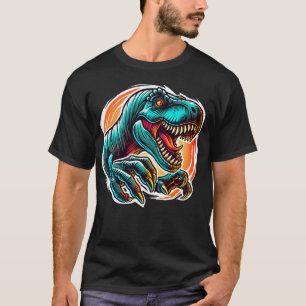 Camiseta T-Rex de Ataque Dino Épico Pré-Histórico