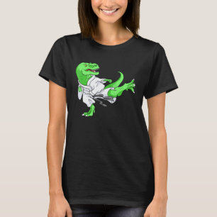 Camiseta T-Rex de Karatê Clássico Aluno Dinosaur Dinossauro