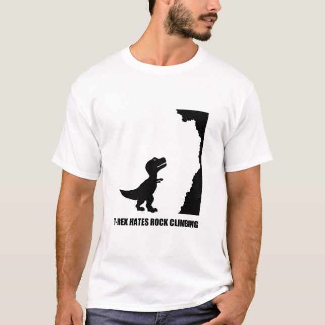 Camiseta T-Rex deia a escalada (Frente)