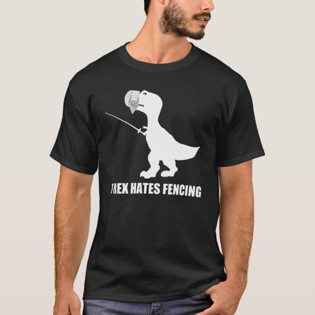 Camiseta T-Rex deia cercar o t-shirt escuro (Frente)