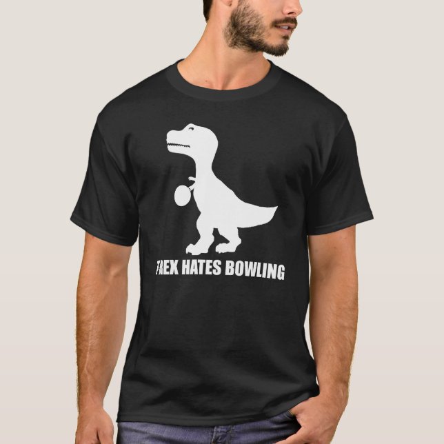 Camiseta T-Rex deia o t-shirt escuro de rolamento (Frente)