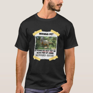 Camiseta T Rex Dino Design Ausente Pet Se Encontrado Não Pe