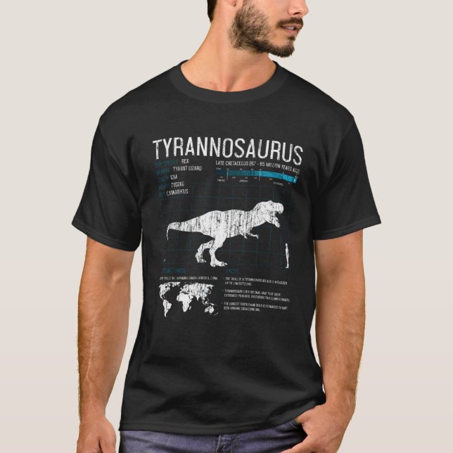 Camiseta T Rex Dinosaur Facts Tyrannosaurus Palaeontology (Frente)