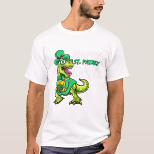 Camiseta T Rex Dinosaur , Garotos Do Dia De Patrick Da Rua