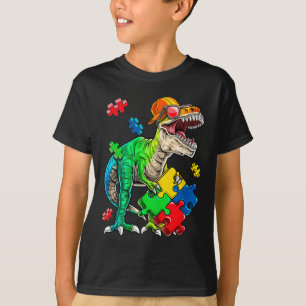 Camiseta T Rex Dinossaur Autismo Autismo Quebra-cabeça Piec