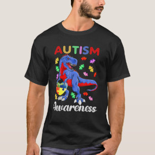 Camiseta T Rex Dinossaur Autismo Quebra-cabeça de Consciê