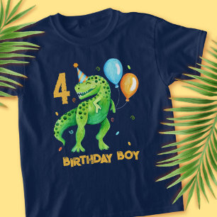 Camiseta T rex Dinossaur Birthday Boy para Crianças