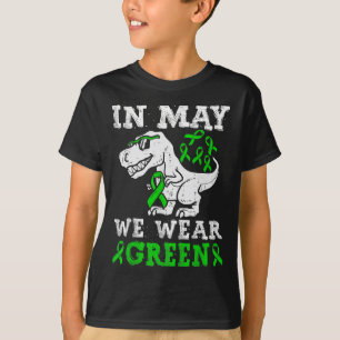Camiseta T Rex Dinossaur Em Maio Vestimos Saúde Mental Verd