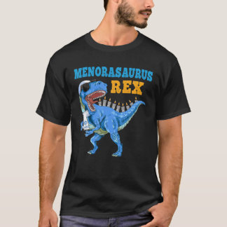 Camiseta T Rex Dinossaur Hanukkah Menorasaurus Rex Funny