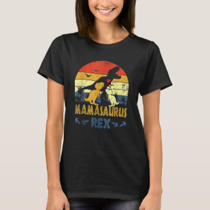 Camiseta T Rex Dinossaur Mamasaurus Pajama Dino Twin Mãe