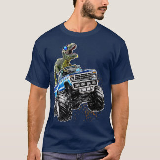 Camiseta T Rex Dinossaur Monster Truck Patriótico Birthday
