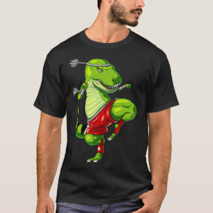 Camiseta T-rex Dinossaur Muay Thai Boxando Karate Arte Marc