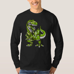 Camiseta T Rex Dinossaur Robot Futurística Ficção Científic