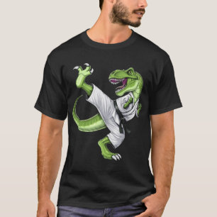 Camiseta T-Rex Dinossauro de Karatê