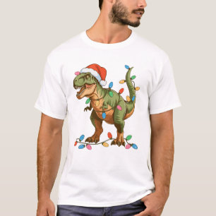 Camiseta T-Rex Dinossauro de Natal Xmas Dino Tiranossauro