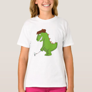Camiseta T-Rex Dinossauro Engraçado Jogando Golfe