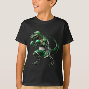 Camiseta T-rex Dinossauro Fazendo Boxe Boxeador Arte Marcia