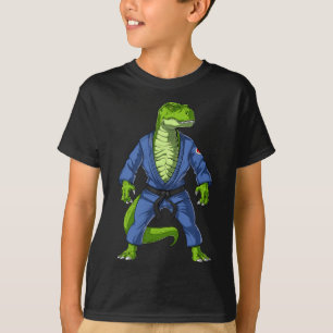 Camiseta T-rex Dinossauro Jiu-jitsu Judô Ninja Artes Marcia