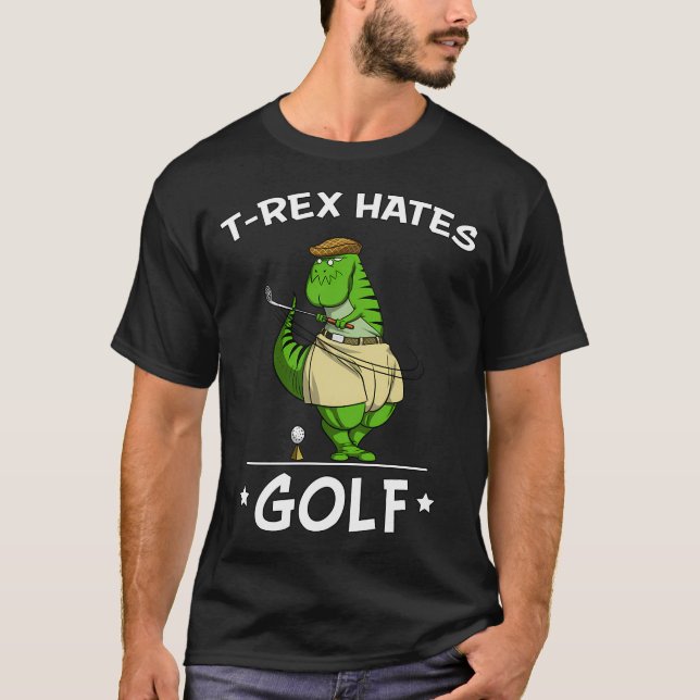 Camiseta T-Rex Dinossauro Odeia Golfe (Frente)