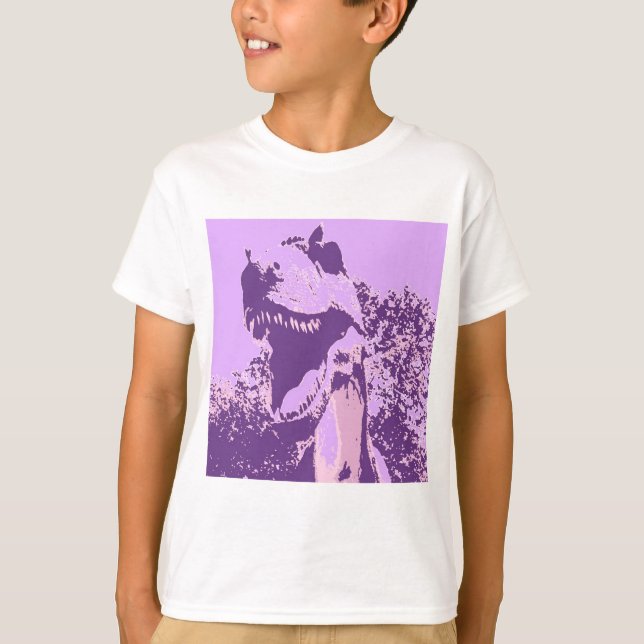 Camiseta T-Rex Dinossauro Roxo (Frente)
