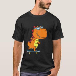 Camiseta T Rex Dirigindo Um Skater De Skate Dino Skateboard