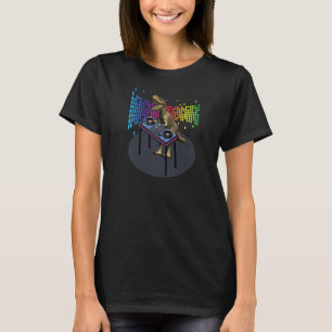 Camiseta T Rex Dj Party Club Dinossaur Disco Jockey Dance