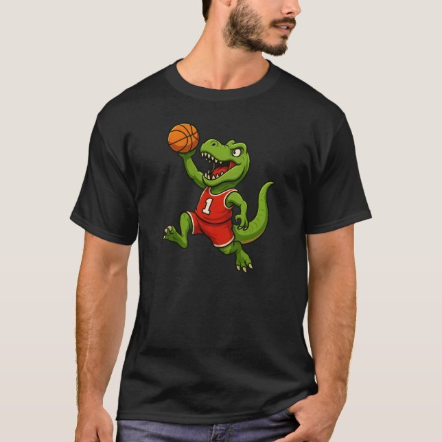 Camiseta T-Rex Dunk: The Basketball Dinosaur (Frente)