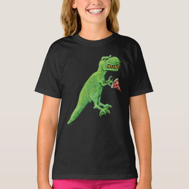 Camiseta T-Rex e Pizza (Frente)