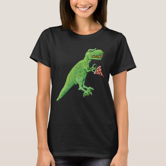 Camiseta T-Rex e Pizza (Frente)