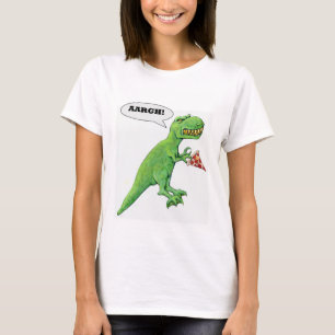 Camiseta T-Rex e pizza
