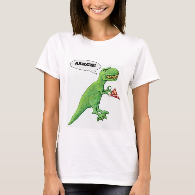 Camiseta T-Rex e pizza (Frente)