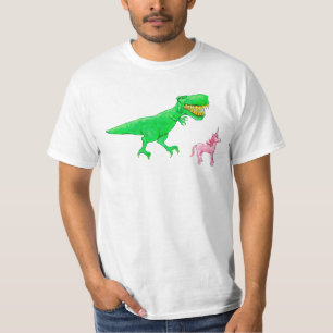 Camiseta T-Rex e unicórnio
