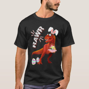 Camiseta T Rex Easter Bunny Dinosaur Boys Basket Stufers
