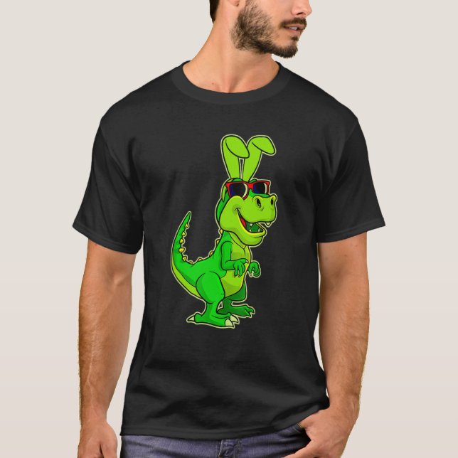 Camiseta T Rex Easter Bunny Dinosaur Boys Basket Stuffers K (Frente)
