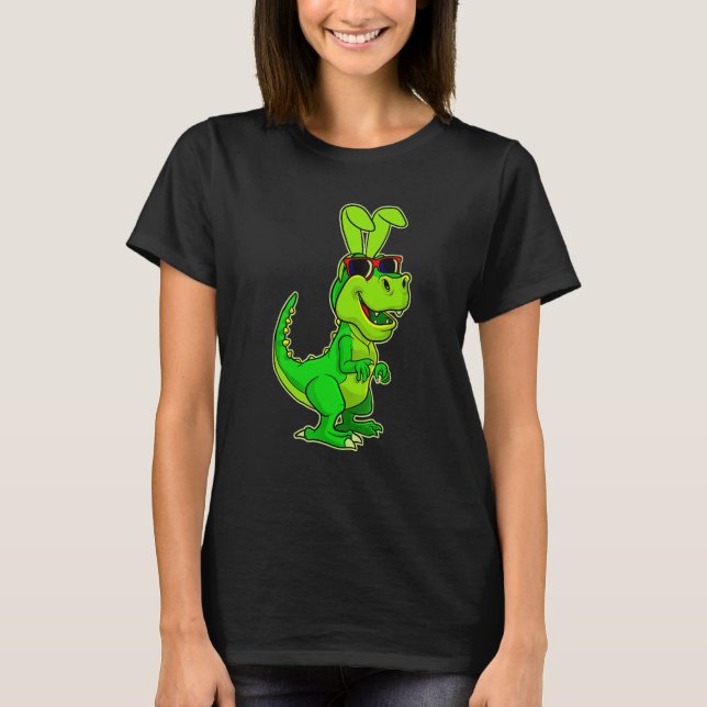 Camiseta T Rex Easter Bunny Dinosaur Boys Basket Stuffers K (Frente)
