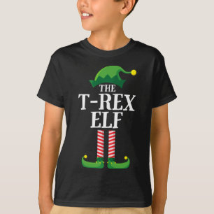 Camiseta T Rex Elf Matando Festa de Natal da Família Pajama