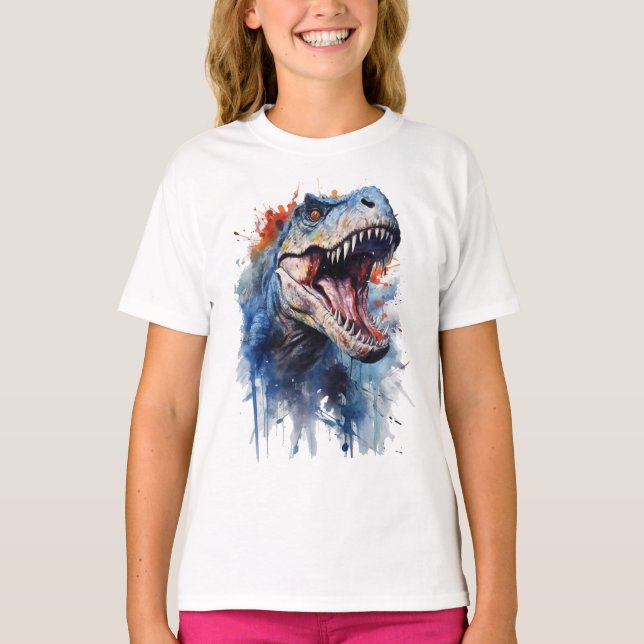 Camiseta T-Rex en Fiesta de Colores (Frente)
