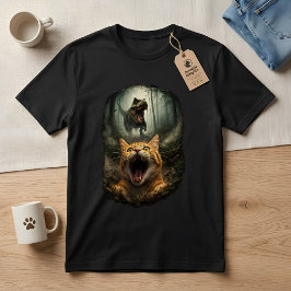 Camiseta T-Rex Engraçado & Meme de Gato Gritando
